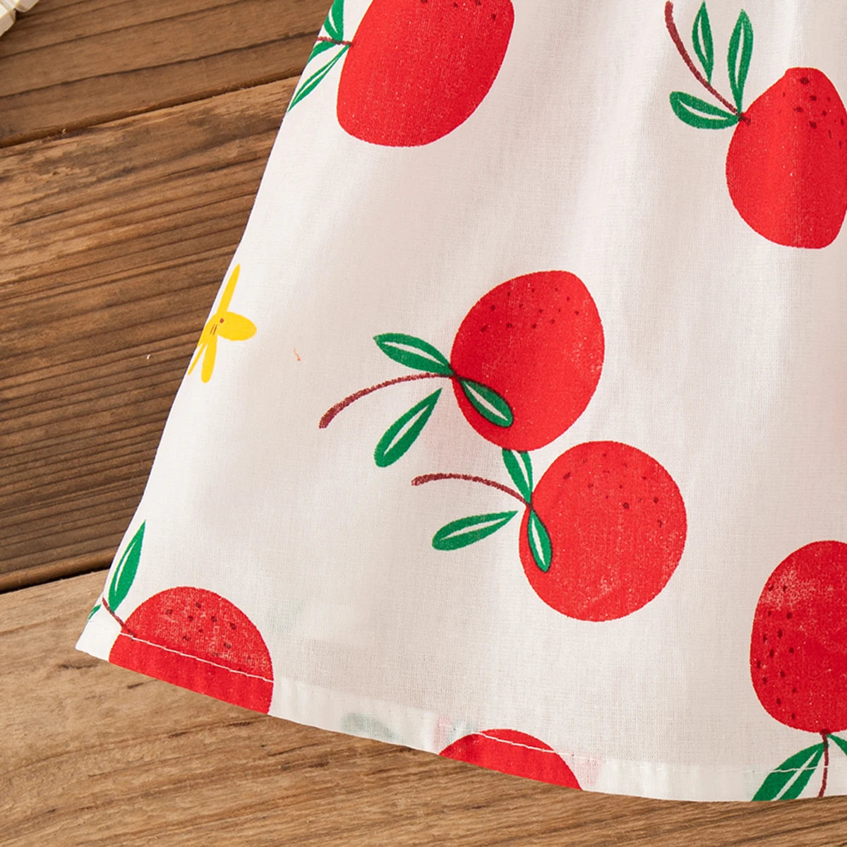 Baby Girl Dresses 2 Pieces Set Princess Hat Dress Summer New Girl Clothing Fruit Printed Bow Sweet Beach Party Baby Clothing