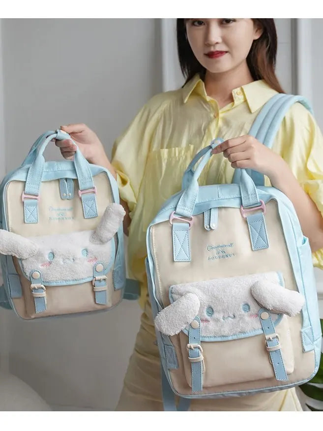 Sanrio Kawaii Girls School Bag Women Large Capacity Campus Backpacks Cute Cinnamoroll Kuromi Travel Camping Backpack Gift