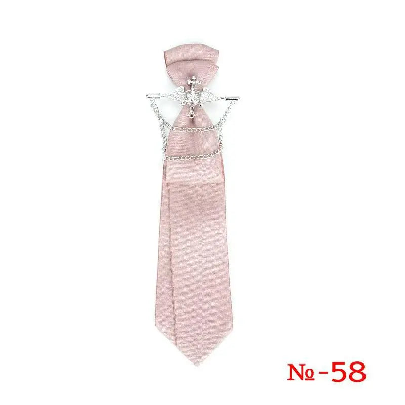 Retro Fabric Ribbon Rhinestone Black Bow Tie Collar Bowkont Cravat School Girl Boys Gifts for Women Clothing Jewelry Accessories