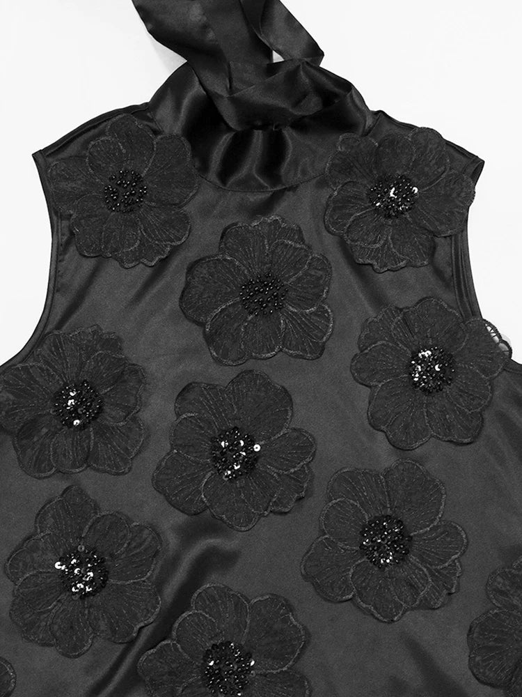 Woman African Traditional Dresses Summer Elegant Sleeveless Dress Stretchy Fake Silk Midi Dresses Luxury Wholesale Dropshipping