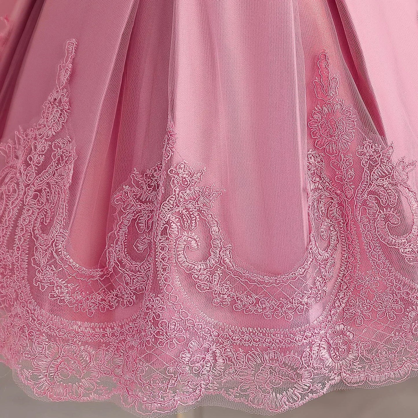 Baby Girls 1st Birthday Pink Princess Dress for Luxury Embroidery Costumes Kids Baptism Party Beading Clothes Toddler Dresses