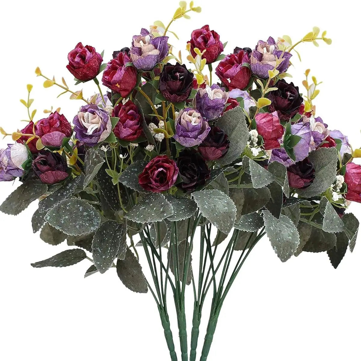 7 Forks 21 Heads Artificial Flower Silk Rose High Quality Christmas Wreath Wedding Bouquet Home Arrangement Vase bridal bouquets