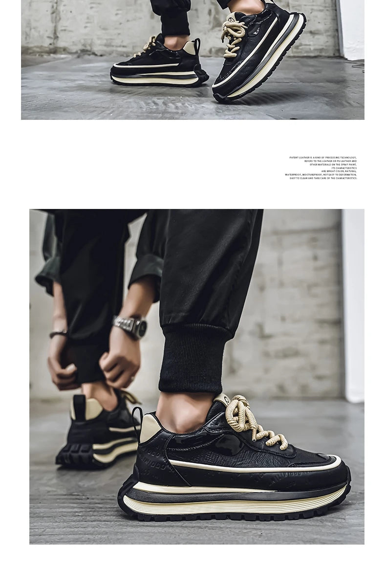 Casual Sneaker Loafers Men's Sneakers Male Sneakers Thick Bottom Shoes for Men Sports and Leisure Soft and Comfortable Non-Slip