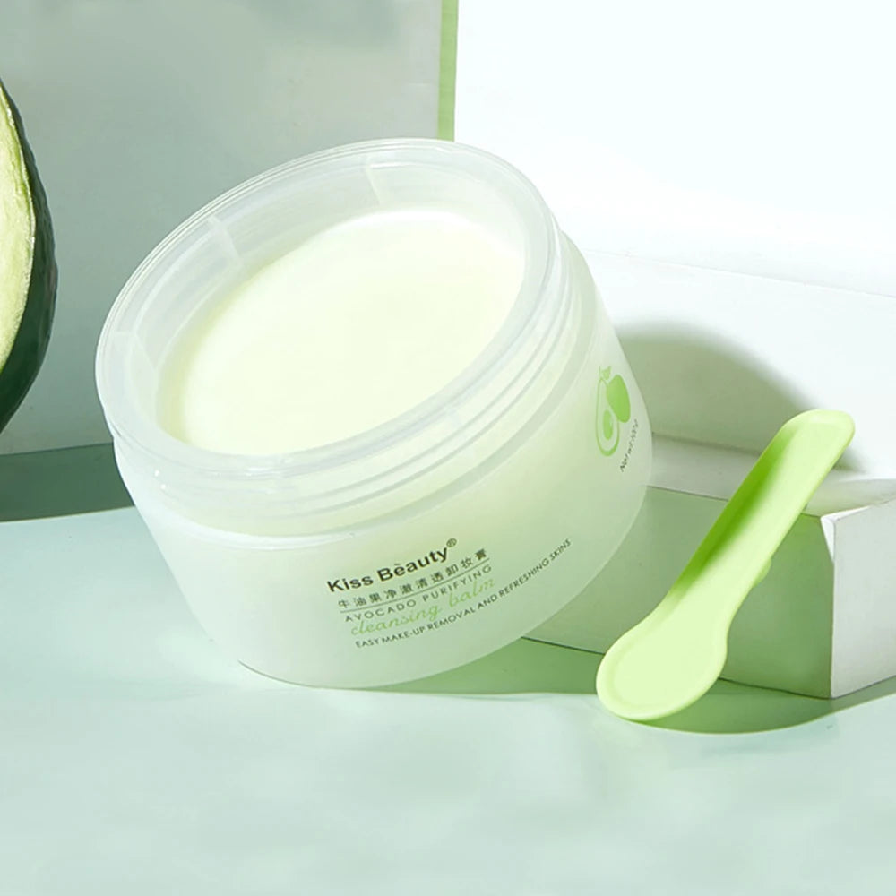 Kiss Beauty Avocado Cleansing Cream - 3-in-1 Eye, Lip, and Face Cleanser, Gentle and Thorough,Take off all your makeup