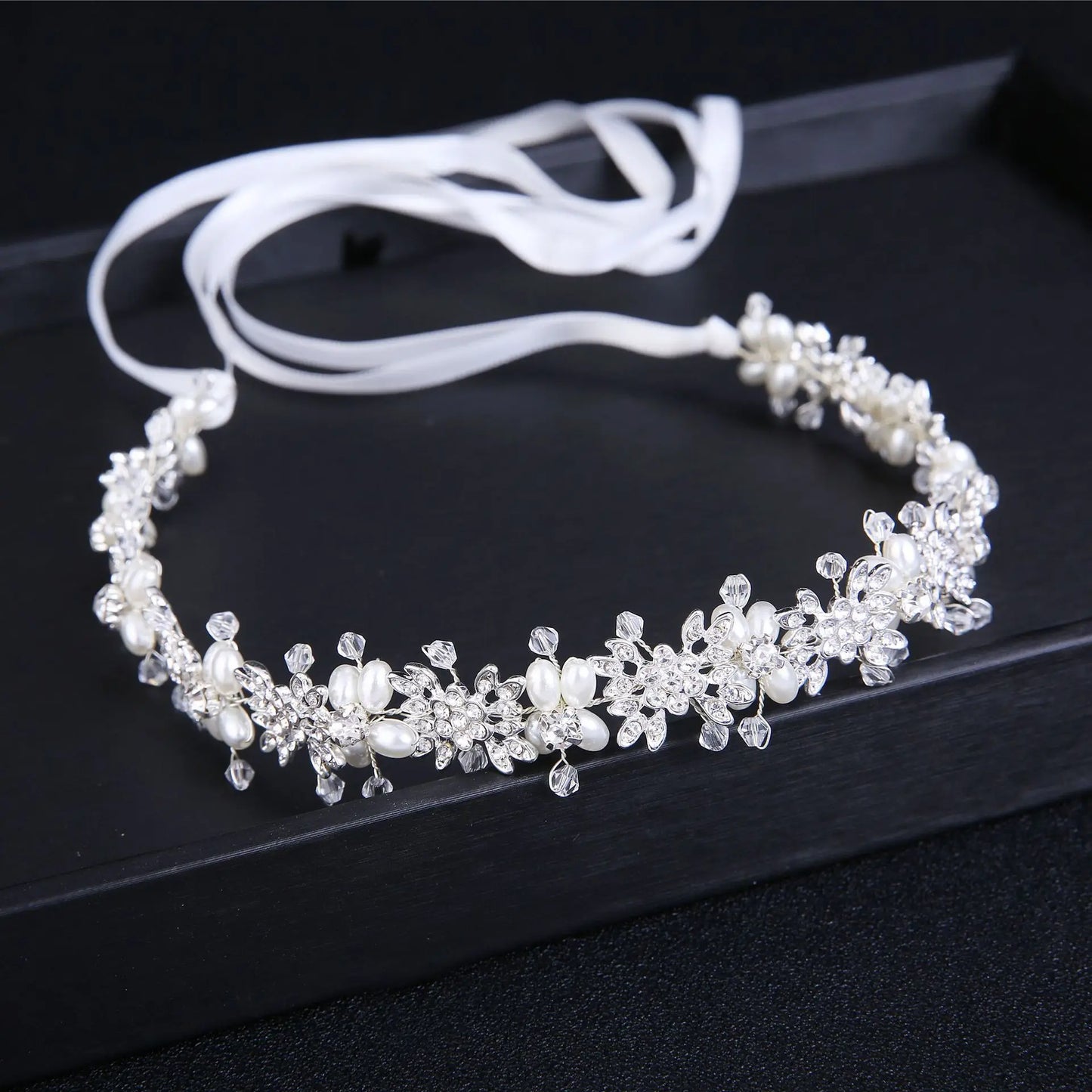 Bridal Wedding Headbands Full Pearl and Rhinestones Tiaras Hairbands For Women Bride Bridal Wedding Hair Accessories Jewelry
