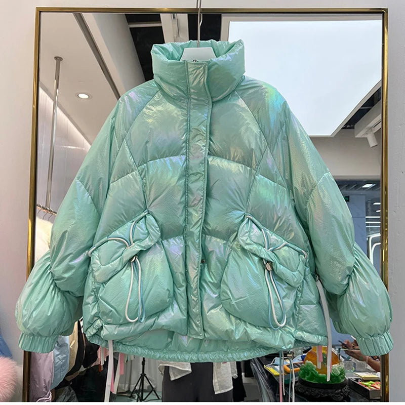 2025 Female Winter Waterproof Long Parkas Cotton Padded Jacket Women Hooded Thick Warm Snow Coat Fashion Oversized Outerwear