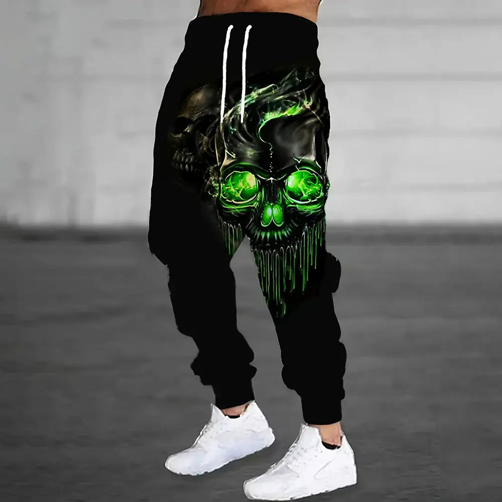 Winter New Thick Warm Pants 2026 New Fashion 3D Flame Print Sweatpants Men Large Size Loose Casual Pocket Drawstring Sweatpants