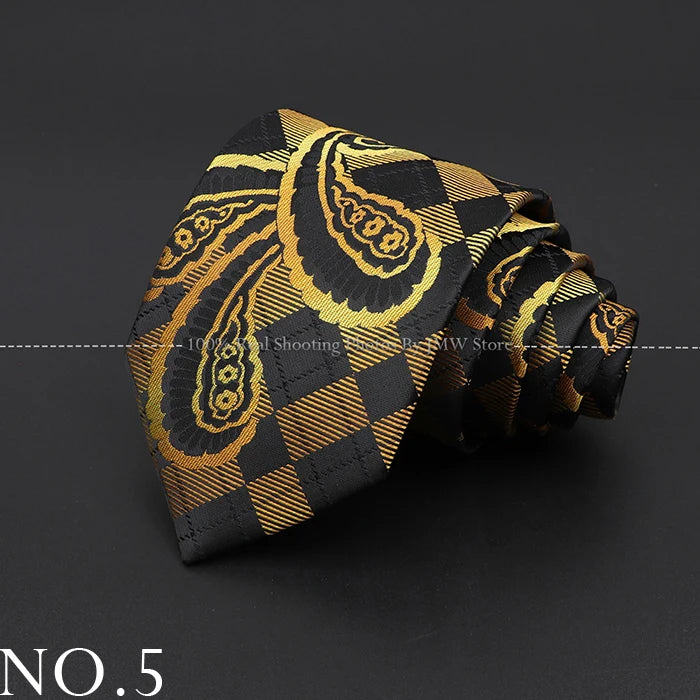 New Design Wedding Men Tie Brown Solid Striped Paisley Flower Neckties Men Business Dropshipping Groom Collar Accessories Gift