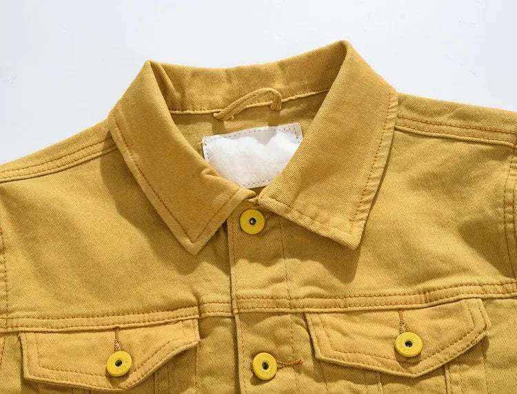 Men Pink Denim Jackets Outwear Slim Fit Denim Coats New Fashion Male Cotton Casual Jeans Jackets Streetwear Jean Coats Size 4XL