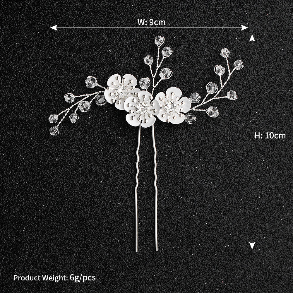 Fashion Pearl Rhinestone Flower Hair Pins barrette Bride Wedding Jewelry Accessories Hair Clips Headpiece For Women