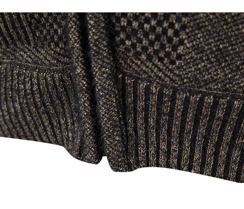 Men's Winter Sweater Jacket New Hooded Cardigan Knit Fashion Slim Fit Thick Warm Jumper Casual Zipper Hoodie Fleece Coat