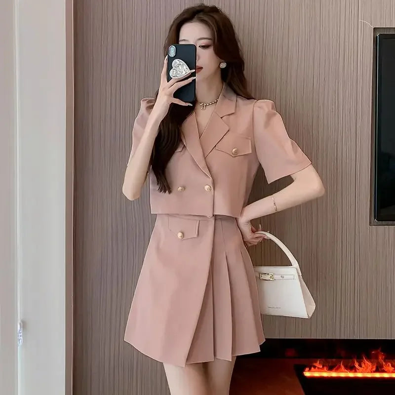 Elegant Two-Piece Suit Set For Women High-End Feel Small Size Friendly Luxury Wardrobe Essentials Trendy Spring Summer 2024
