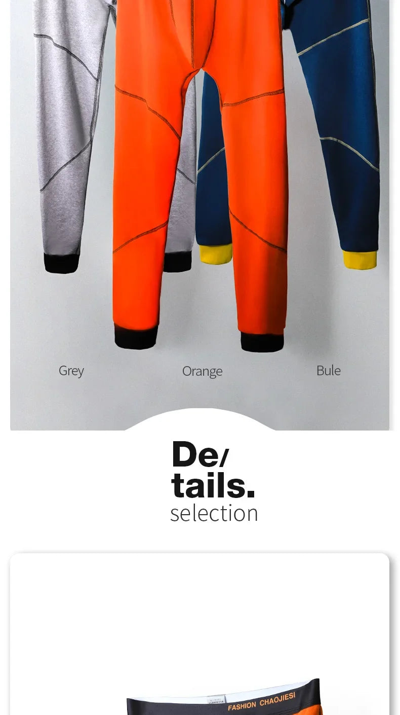 Winter long Johns men's underwear thick fleece pants Single thermal pants tights leggings youth cotton pants