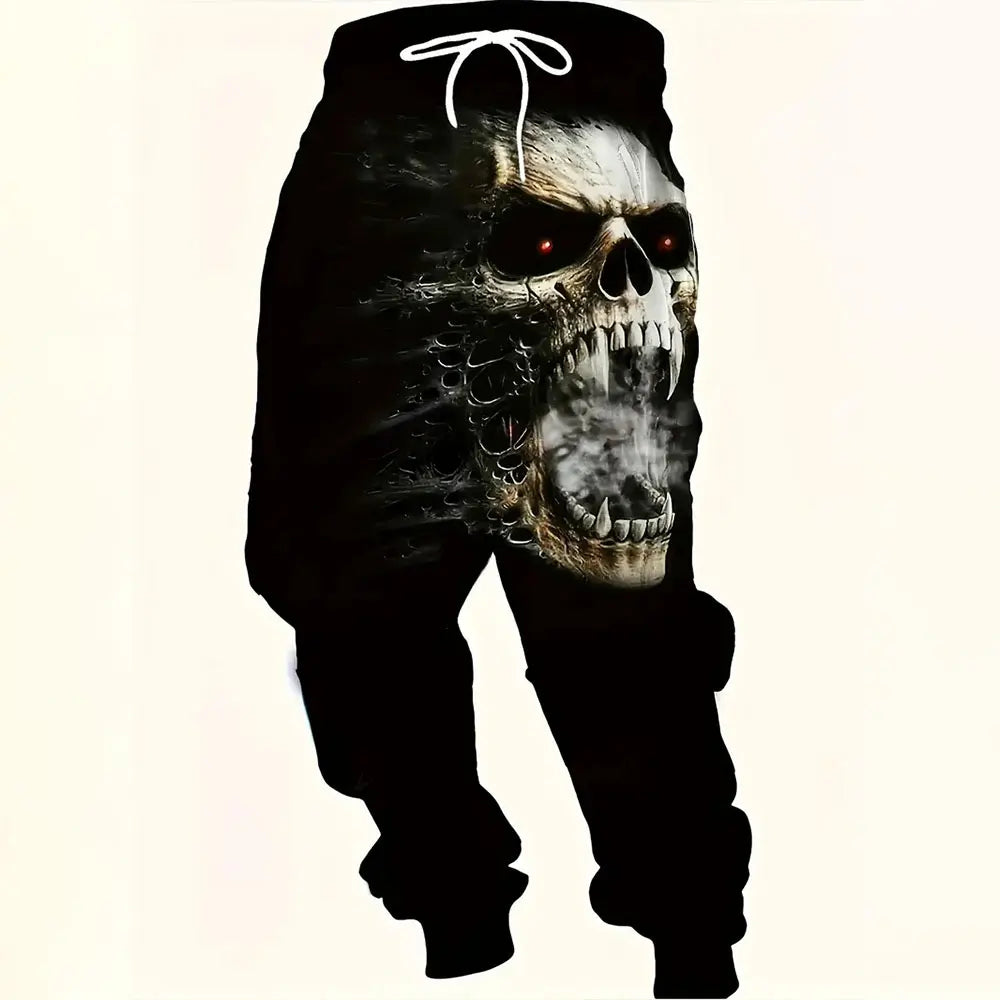 Winter New Thick Warm Pants 2026 New Fashion 3D Flame Print Sweatpants Men Large Size Loose Casual Pocket Drawstring Sweatpants