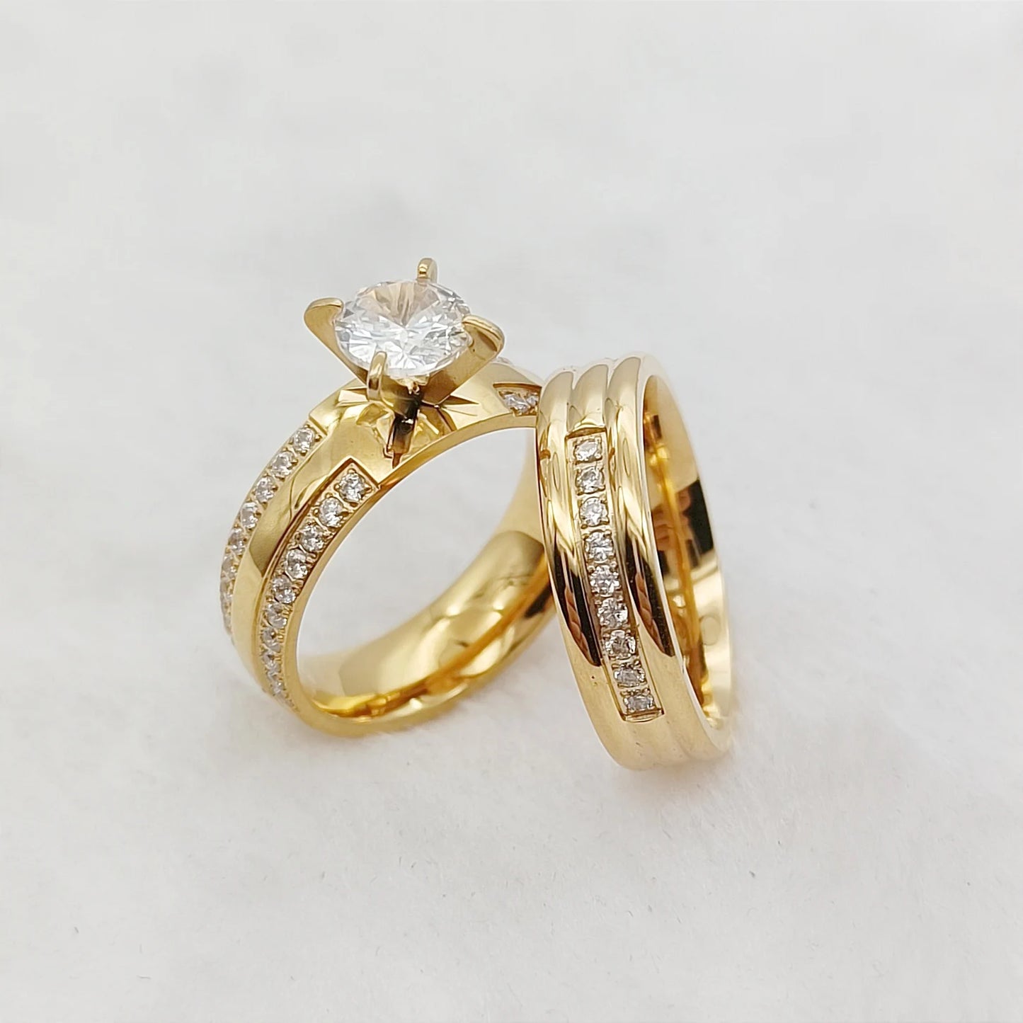 western designer dubai African fine 18k gold plated ladies jewelry cz diamond bridal wedding engagement rings for women girls