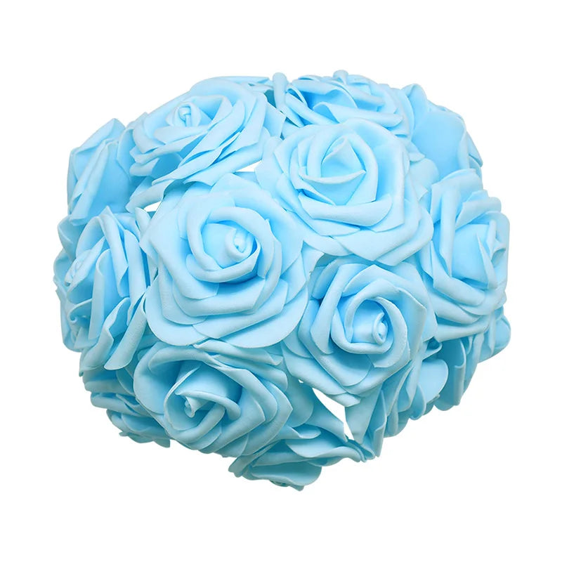 24Pcs/lot Artificial Rose Bouquet Decorative Foam Rose Flowers Bride Bouquets for Wedding Home Party Decoration Wedding Supplies