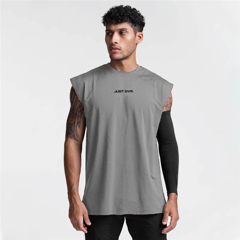 Summer Fashion Fitness Tank Top Men Sports Vest Gym Clothing Bodybuilding Muscle Exercise Running Quick Dry Sleeveless T-Shirt