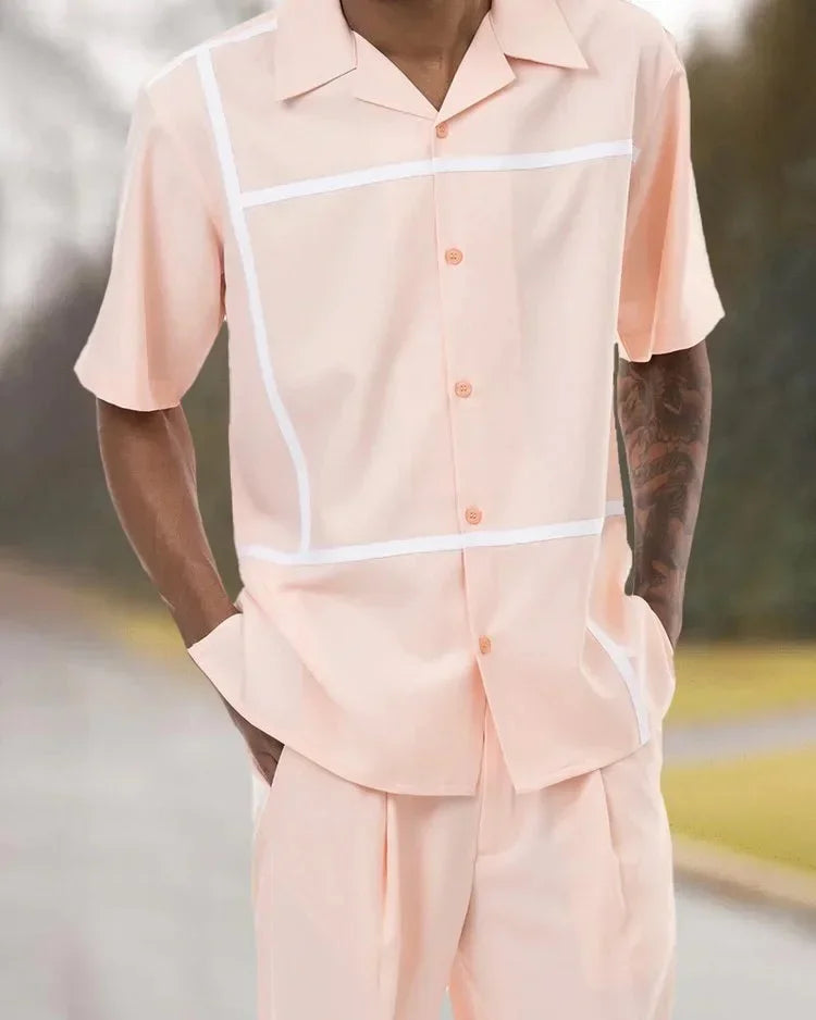 2025 Trend Print Men's Tops+Trousers Sets Spring Summer New Party Sport Casual Suits Shirts Pants 2-Piece Fashion Men's Clothing
