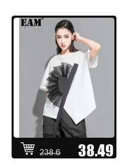 EAM High Waist Two Ways Wear Black Wide Leg Long Pants New Loose Fit Trousers Women Fashion Tide Autumn Spring 2025 1DF3635