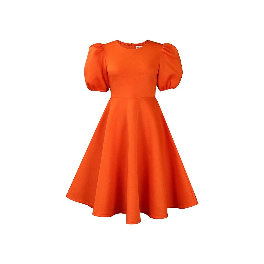 Elegant Party Dresses for Women O Neck Short Sleeve High Waisted A Line Pleated Mid Calf Luxury Birthday Dinner Vestidos Mujer