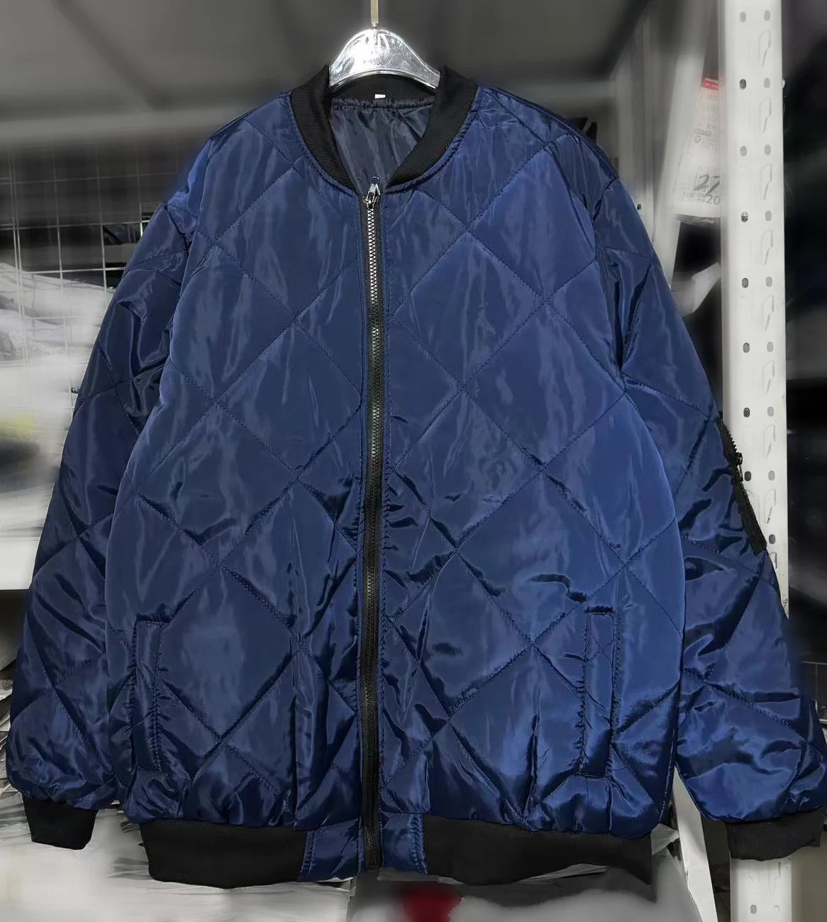 Winter New Jacket Men's Baseball Collar Mesh Pressed Lightweight Jacket Vintage Flight Casual Long Sleeve