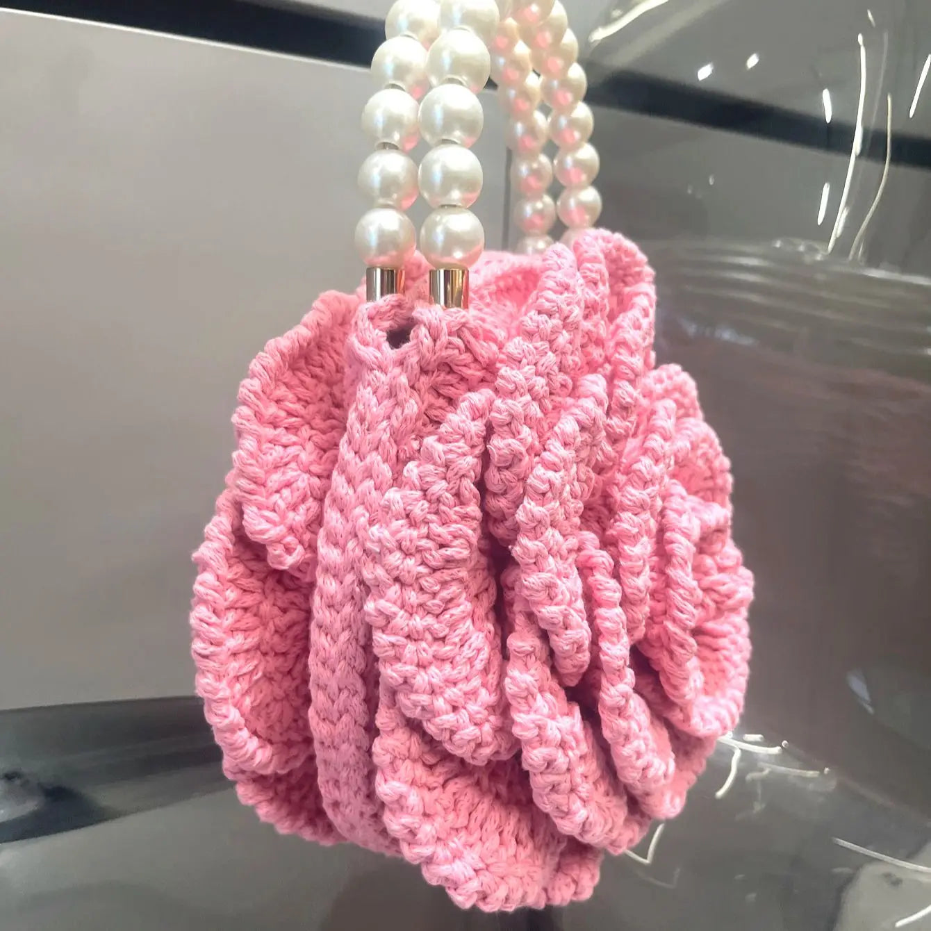 handmade Crochet flower shape Evening clutch Bag Purses and handbag luxury Designer banquet bag Women's bag