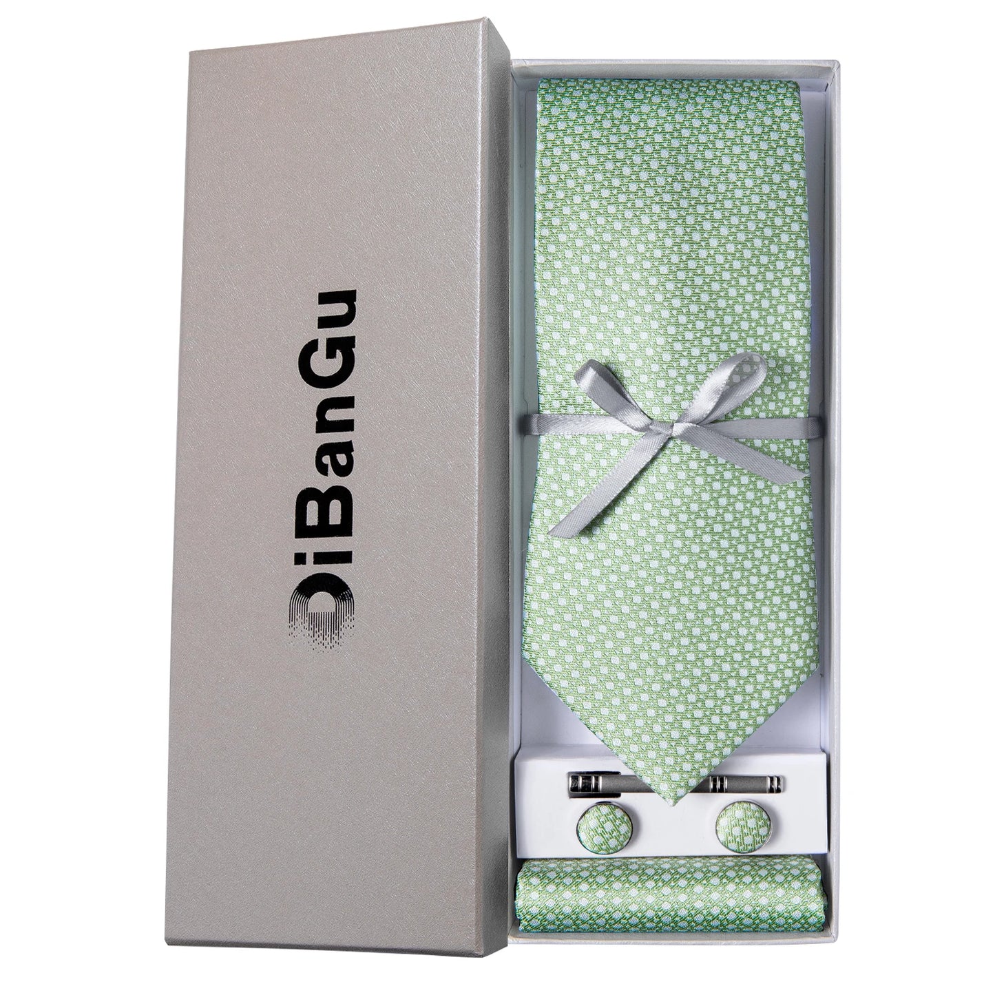 Solid Black Plaid Men's 8cm Polyester Neck Tie Handkerchief Cufflinks Set with Gift Box Tie Clip Birthday Anniversary Gift