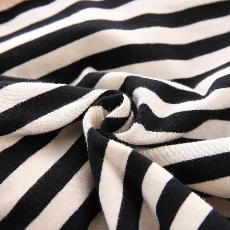 Fashion Summer Kids Baby Boys Striped Suits Short Sleeve T-Shirt with Doll+Shorts Casual Clothes Outfit Girls Clothing 2PCS/Set