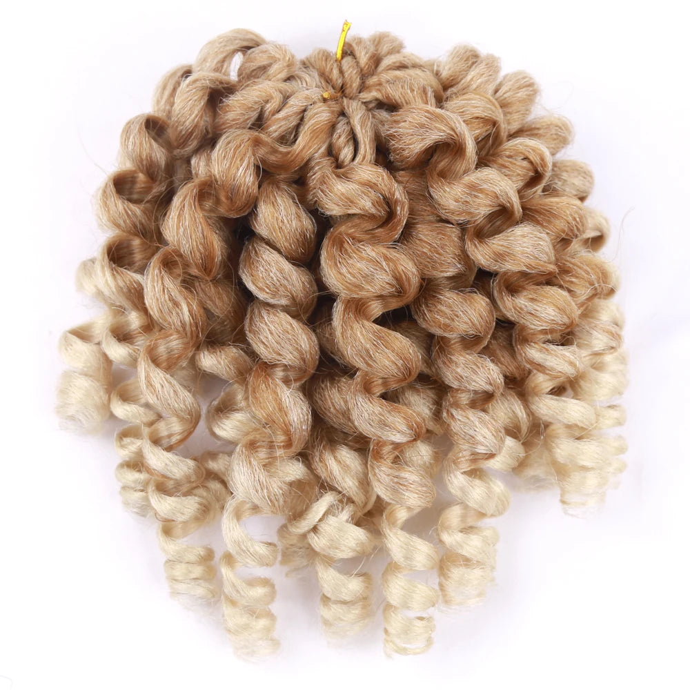 Synthetic Ombre Jumpy Wand Curl Crochet Braids Jamaican Bounce For Africa Braiding Hair Extensions Pre-Twisted For Black Women