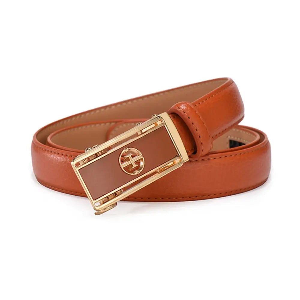 Casual Elegant Luxury Famous Designer Genuine Leather Belt Ladies Dress Belts Pants Bands Automatic Buckle Waistband