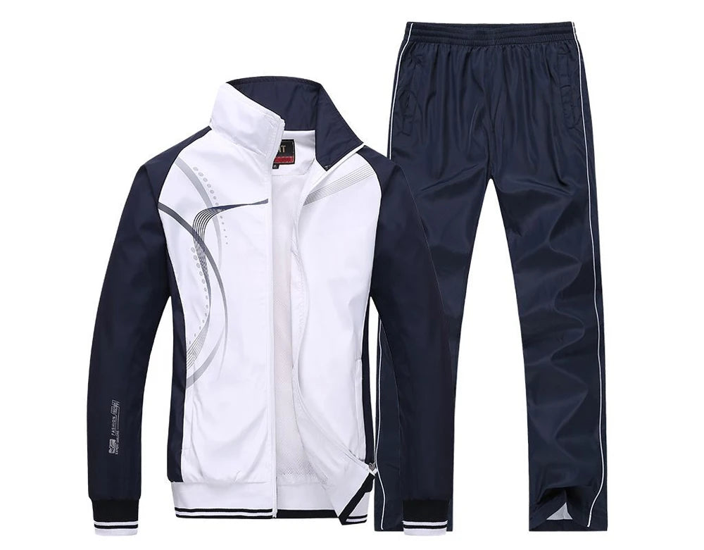 Men Sportswear New Spring Autumn Tracksuit 2 Piece Sets Sports Suit Jacket+Pant Sweatsuit Male Fashion Golfwear Men Clothing 5XL