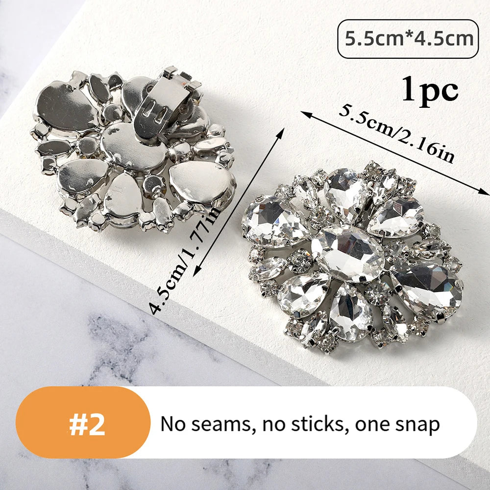 1Pcs Wedding DIY Detachable Charm Buckle Bridal Crystal Shoes Accessory Decoration Clip Women High Heel Rhinestone Shoe Buckles