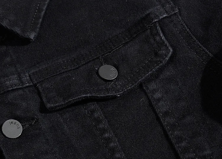 Men Pink Denim Jackets Outwear Slim Fit Denim Coats New Fashion Male Cotton Casual Jeans Jackets Streetwear Jean Coats Size 4XL