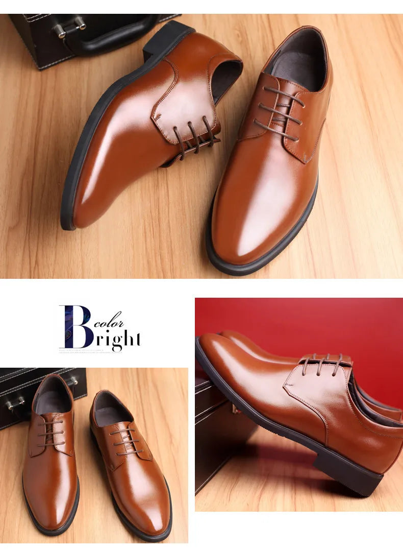 Men's Breathable Leather Shoes Black Soft Leather Soft Bottom Spring And Autumn Best Man Men's Business Formal Wear Casual Shoe