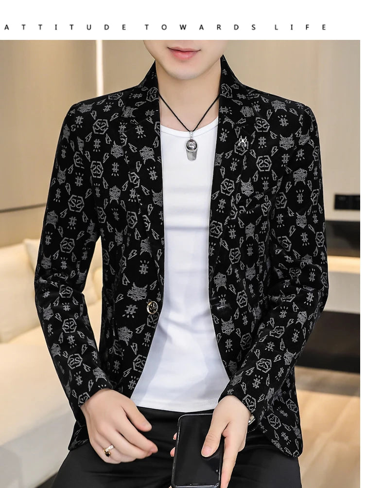 The Main Promotion of New Explosive New Suit Slim Single Suit Comfortable + Casual + Fashion Personality Coat Men's Clothing