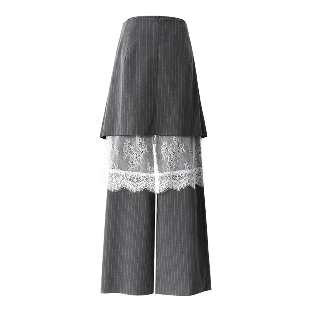 ZMEENNA Gray Stripe Patchwork Skirt Gauze Pants 2 Piece Sets For Women 2025 Spring Fashion Female New Elegant Pants ZM616
