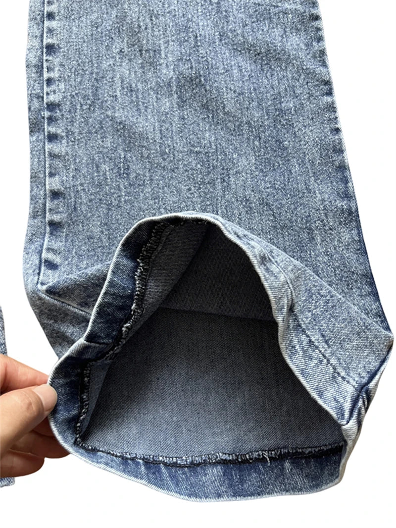 Casual Slim Short Sleeve Stretch Stir Fried Floral Washed Denim Jumpsuit Jeans Playsuit Cotton Flared Pants Jump Suit Overalls