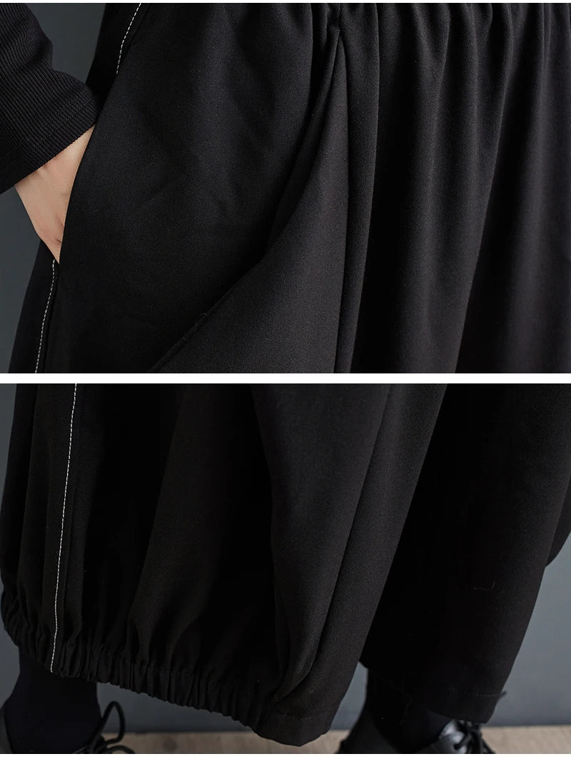Oversized Autumn Winter New Wide Leg Pant Women Casual Loose Ladies Trousers Pleated Fashion High Waist Woman Lantern Pants 2023