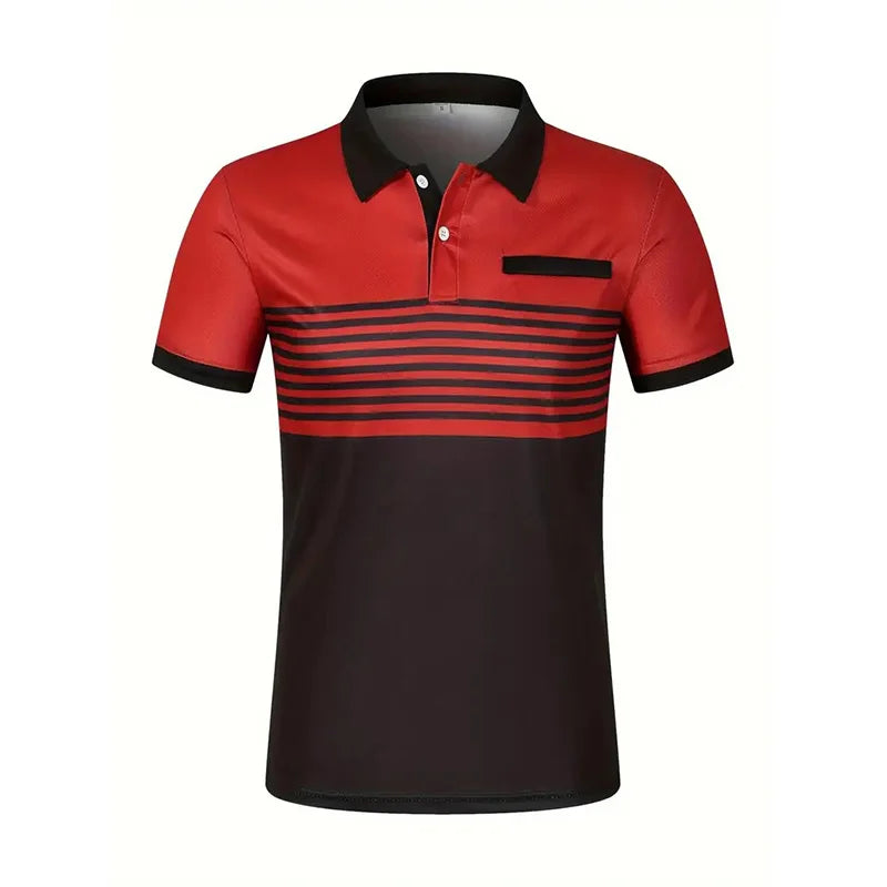 Summer Men's Short sleeved Polo Shirt Business Casual Collar T-shirt Plus Size Breathable Top European and American Plus size