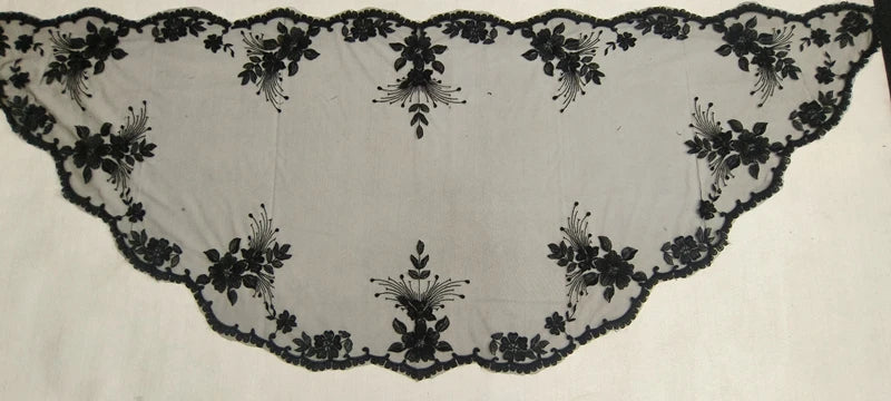 Large Size Half Moon Classic Spanish Style Lace Mantilla Women Head Covering Lace Catholic Veil