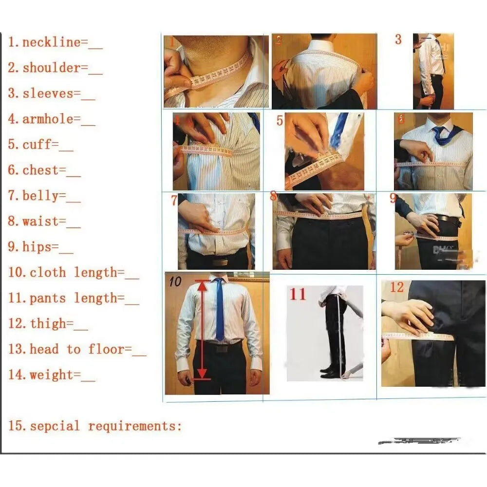 Men Suits 3 Piece Elegant Peak Lapel Single Breasted Tuxedo Slim Groom Wedding Party Formal Male Suit (Blazer+Vest+Pants)