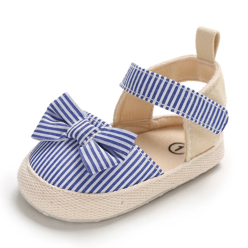 Newborn Toddler Baby Shoes Girl Baby Crib Shoes Princess Flower Bow Baby Cotton Sole First Walker Sneakers 0-18 Months