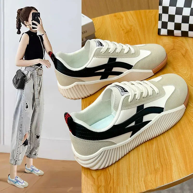 Women Sneakers 2025 New Sports Shoes for Women Fashion Comfort Sneakers All-match Thick Sole Lightweight Casual Running Shoes