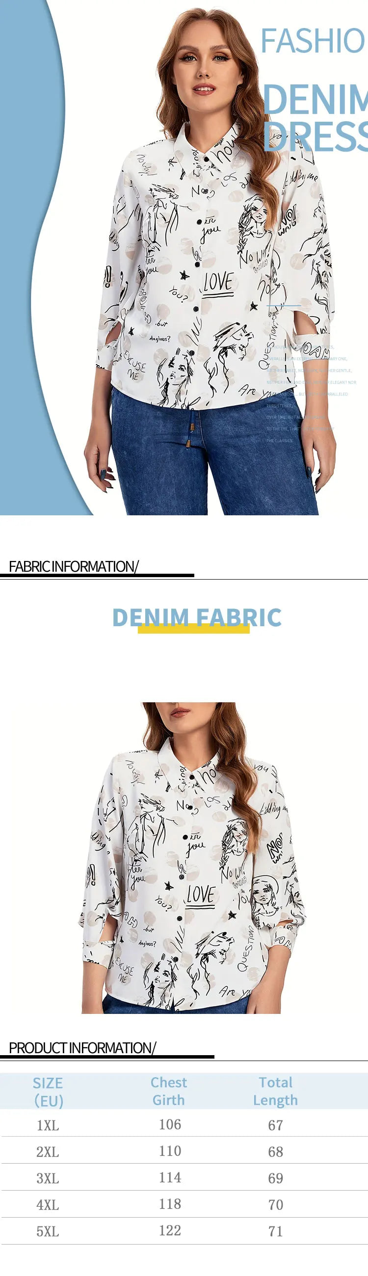 Women Plus Size Woven Spring And Summer Fashionable Shirt