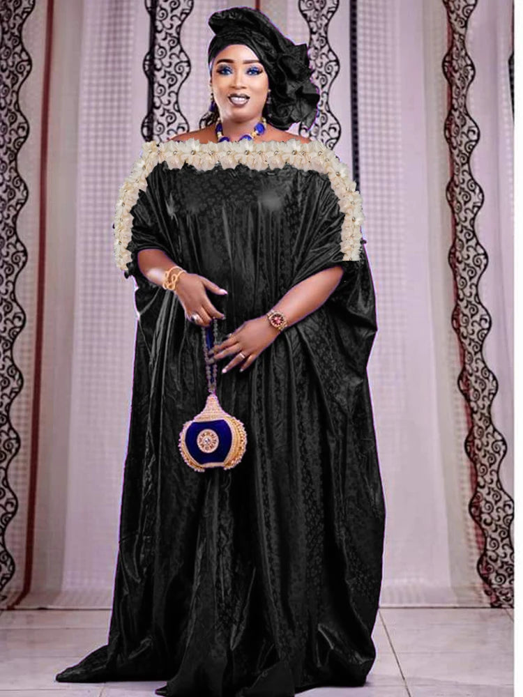 Bazin Riche Turkey Dresses 2023 African Dashiki Robe For Gambia Guinea Traditional Wedding Party Clothing Basin Long Dress