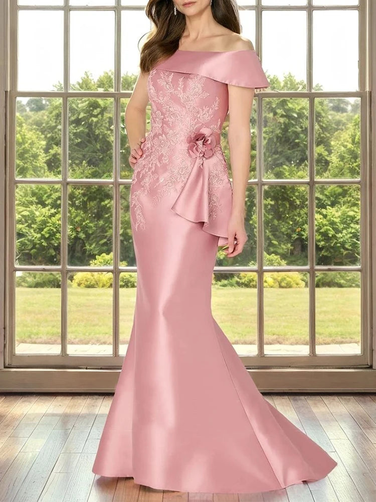 Customized Elegant Mermaid Mother of the Bride Dress Beads Floor-Length Wedding Guest Prom Party Formal Wedding Party Maxi 2025