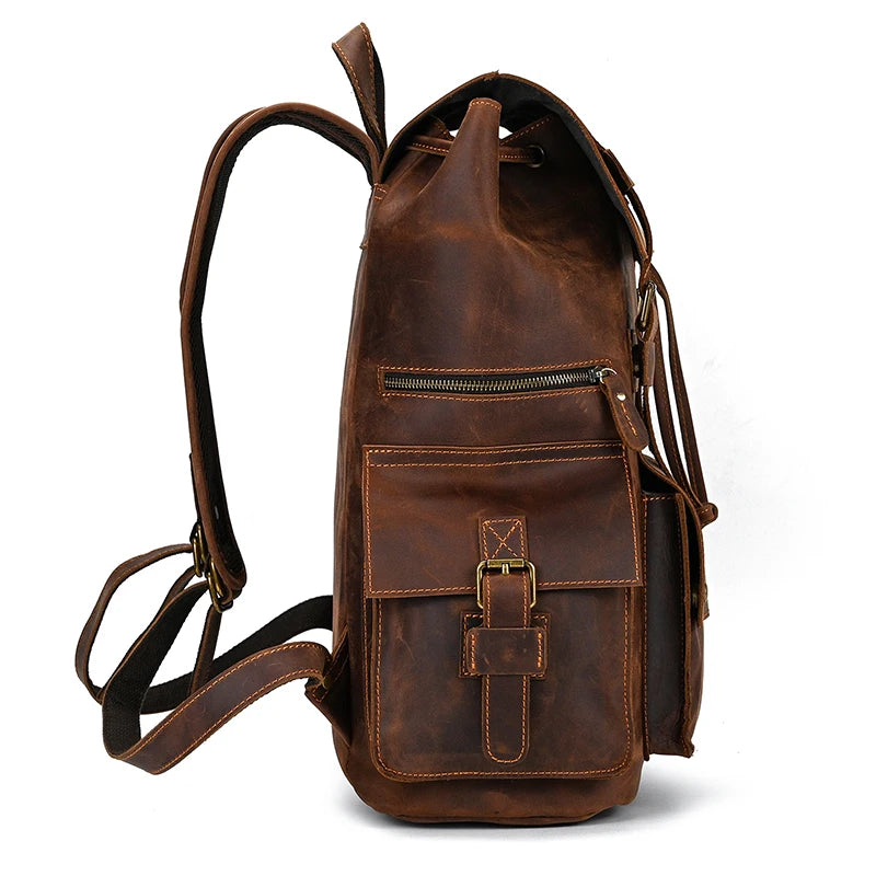 2025 New Arrivals Leather Backpack For Men Male Genuine Leather Laptop Travel Backpack 17 Inch Daypack Shoold Bag Men Male Large