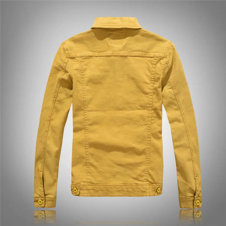 Men Pink Denim Jackets Outwear Slim Fit Denim Coats New Fashion Male Cotton Casual Jeans Jackets Streetwear Jean Coats Size 4XL