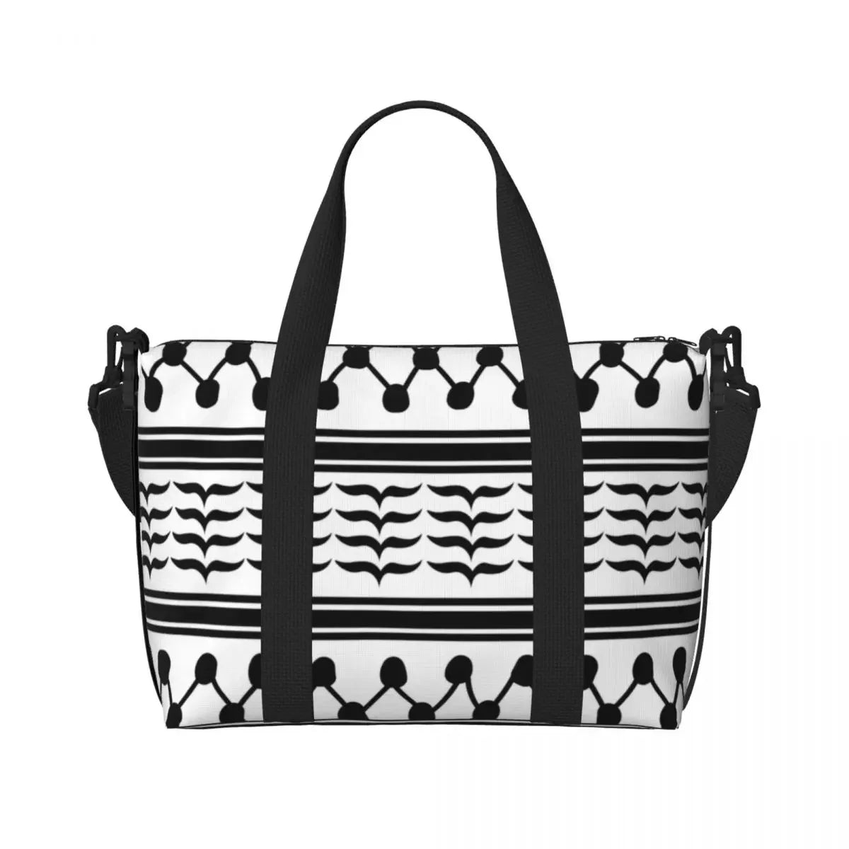 Custom Arabic Calligraphy Name With Palestinians Flag Hand Grocery Tote Shopping Bag Women Large Capacity Beach Gym Travel Bags
