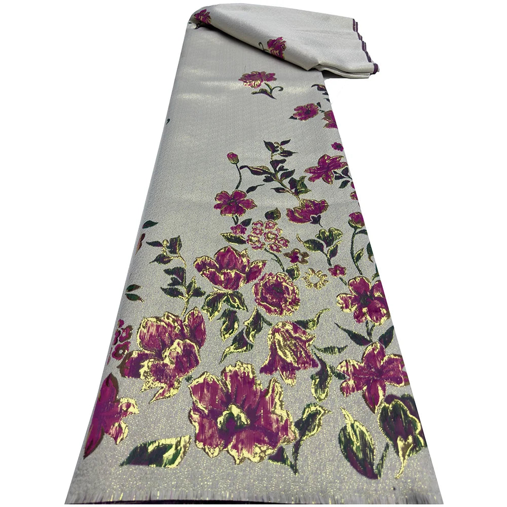 Luxury African Nigerian Brocade Jacquard Lace Fabric 2024 High Quality Brocade Lace Fabric French Tulle Lace For Women Dresses